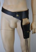 Edler Holster Pistolengürtel Echtleder schwarz /wie neu