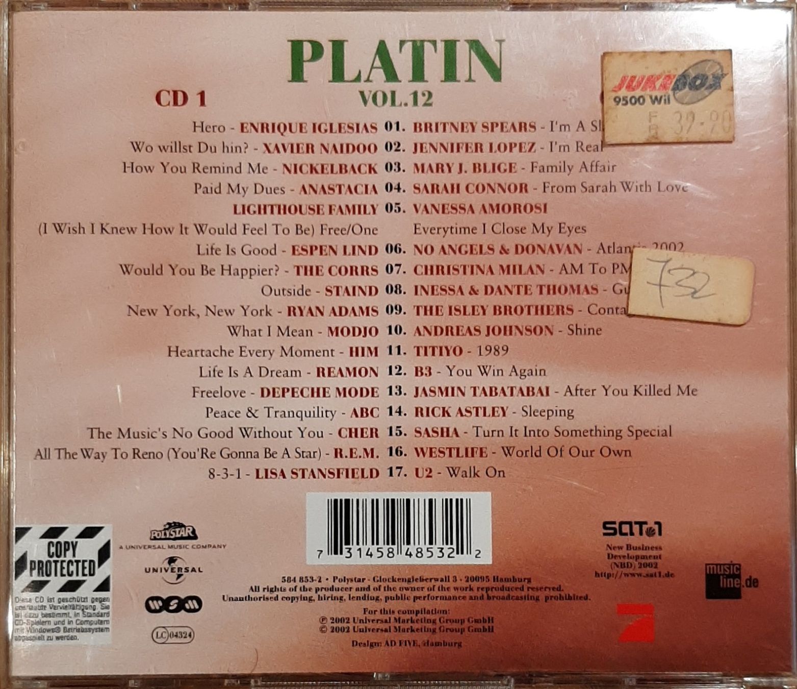 CD: Platin Vol.12 - Album der Megastars, 2CD Hit Sampler 2002 – Usato da Schönenberg TG venduto da breiti12 1