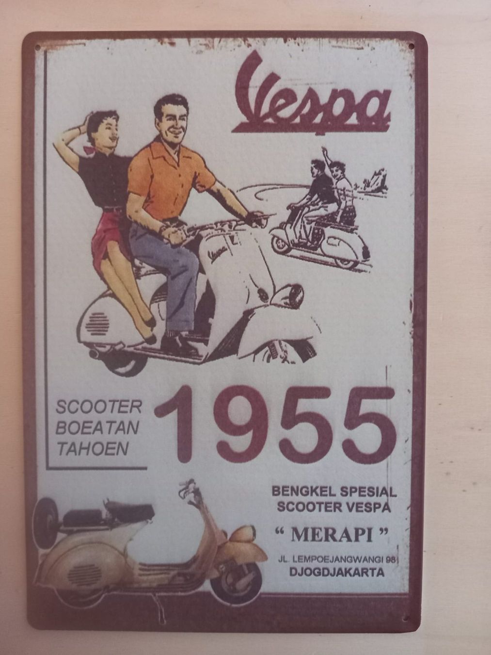 Vespa Insegne: Vespa 1955 Blechschild – Nuovo (secondo la descrizione) da Alberswil venduto da mech350
