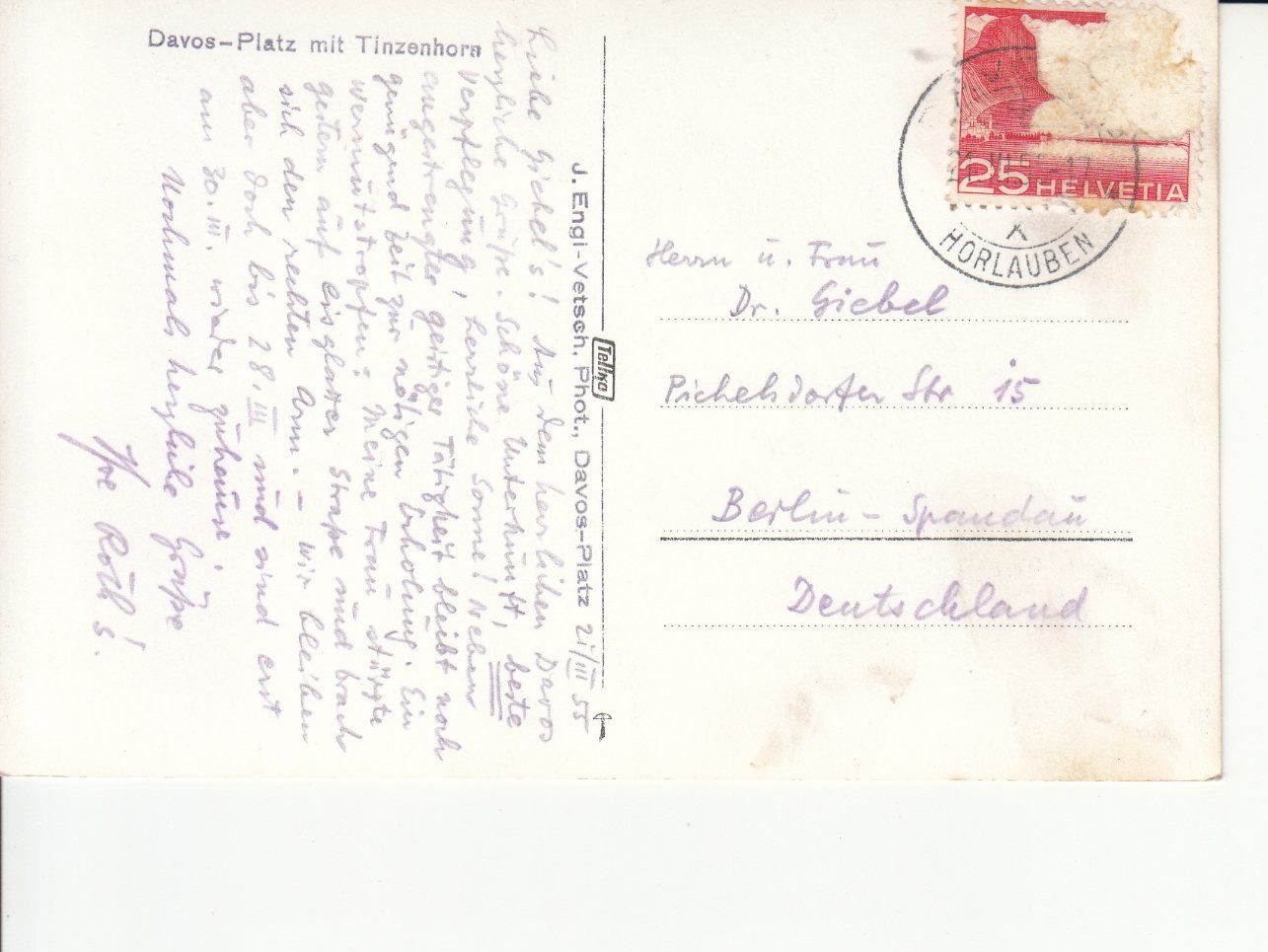 Cartoline postali: Davos-Platz 1955 – Usato da Bürglen TG venduto da StampGraf 1