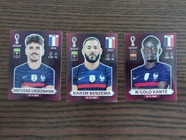 Panini wm 3 Frankreich sticker 2022 Nr. 11,16,18