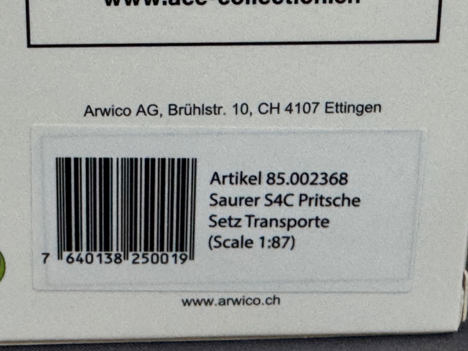 Saurer Modellini d'auto: Saurer S4C Setz ACE Modell 1:87 – Nuovo e nell'imballaggio originale da Luzern venduto da aa43modelcars-Luzern 7