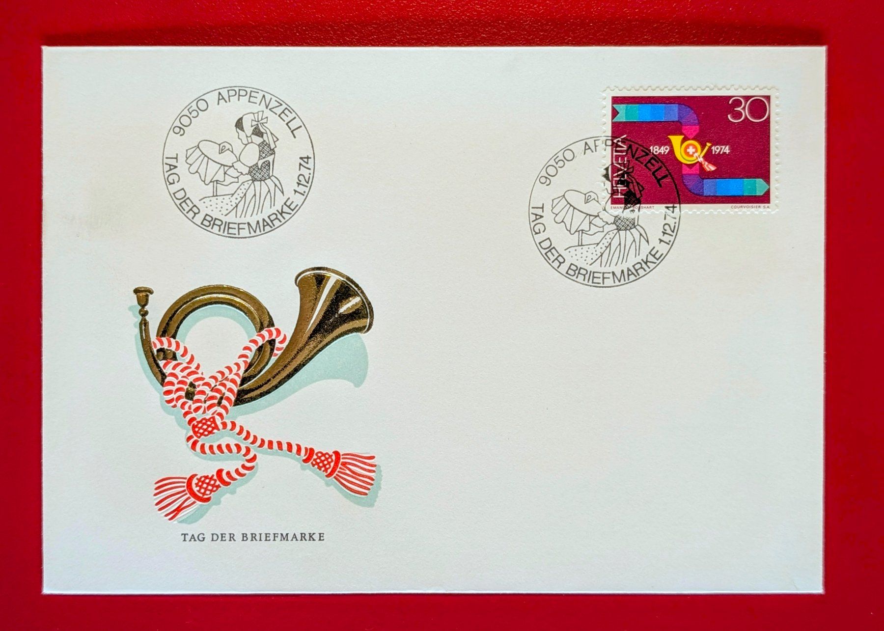 Alle Briefmarken: TAG DER BRIEFMARKE APPENZELL 1974 – Neu (gemäss Beschreibung) aus Düdingen von Quartierstrasse