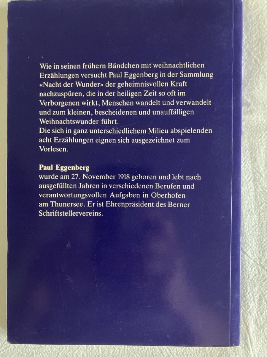 Libri: Paul Eggenberg - Nacht der Wunder Weihnachtsgeschichten – Usato da Perlen venduto da K.P.K.P 1