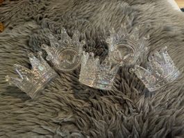 5 Teelichthalter in Kronenform inklusive Teelichter