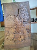 Handgeschnitztes Holzrelief Bäckerei