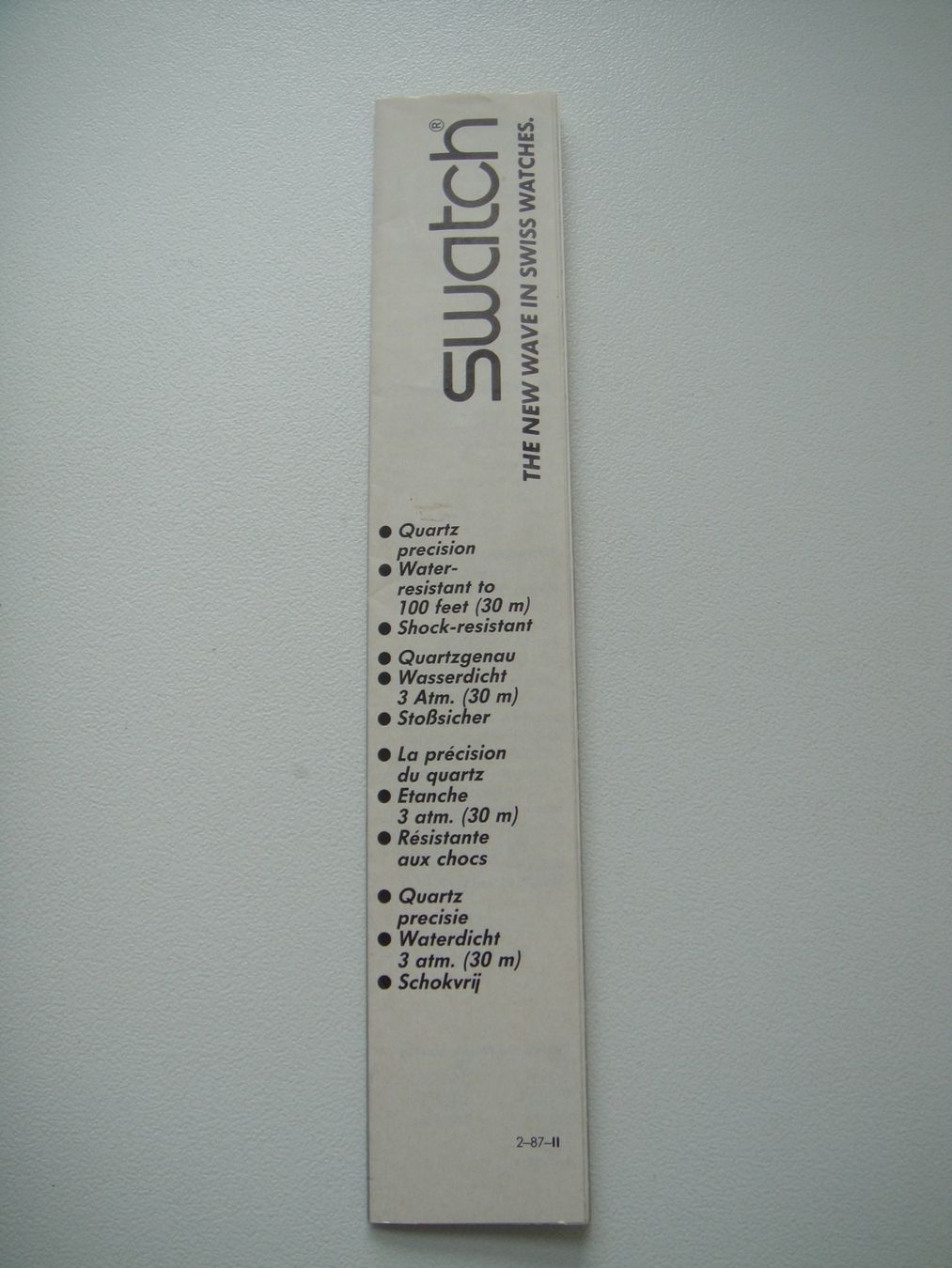 Swatch Orologi: Swatch / Garantieschein / 1987 – Usato da Biberist venduto da keine-ursache
