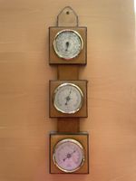 Vintage Barometer, Hygrometer, Thermometer Leder