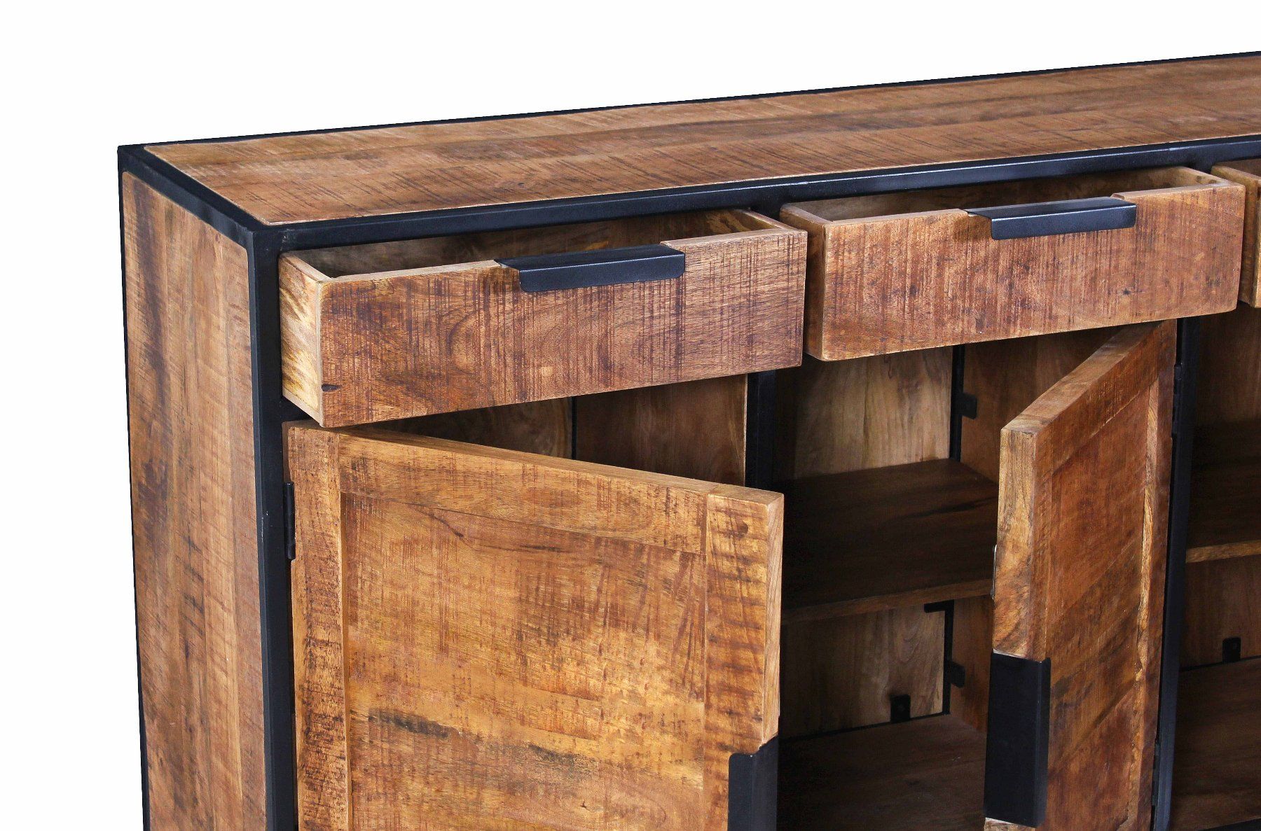 Cassettiere: Sideboard SIDNEY Mangoholz massiv 140 x 90 cm – Nuovo (secondo la descrizione) da Unterentfelden venduto da moebelrufli 4
