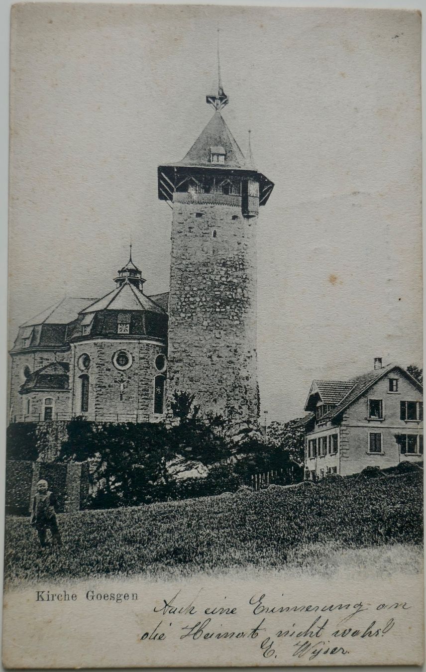 Cartoline postali: Antike Postkarte 1905, Kirche Gösgen – Usato da Möhlin venduto da PHILABARTIS