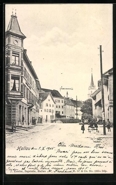 Cartoline postali: AK Hallau, Restaurant mit Strassenpartie – Usato da Berlin venduto da bartko-reher