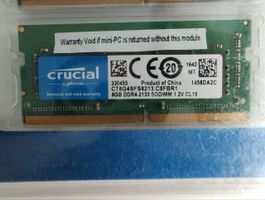8GB DDR4 2133MHZ CRUCIAL SODIMM FOR LAPTOP NOTEBOOK JUEVESTV