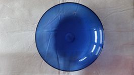 Glasschale, blau, neu, D44cm, H12cm