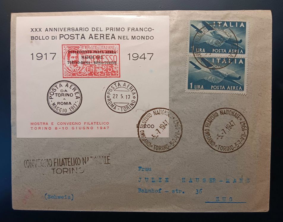 ITALIEN Brief von TURIN nach ZUG 1947 Kaufen auf Ricardo