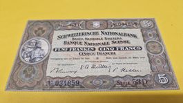 5 Franken Noten Schweizerische Nationalbank 1952 Serie 53D