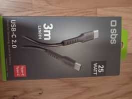 Cavo USB-C 2.0 SBS 3m 25W nuovo 300cm