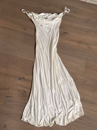 Maxi Dress Rat & Boa white satin tie straps size S