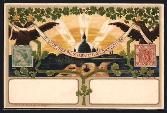 Ansichtskarten: Litho Dresden, 11. Deutscher Philatelist – Gebraucht aus Berlin von bartko-reher