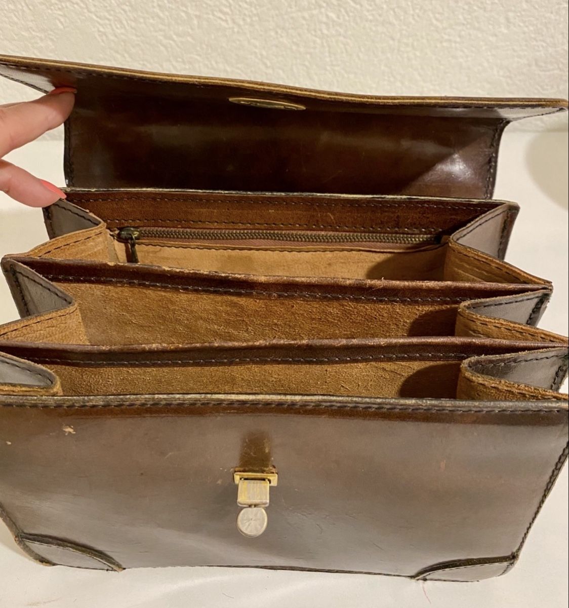 Sacs femmes: Vintage Handtasche Leder braun  – D'occasion à Etzwilen par Roto2 2