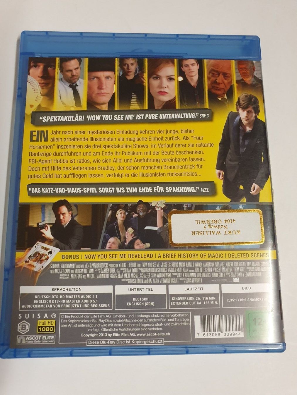 Tutti i DVDs: Now you see me - Bluray – Usato da Oberdorf BL venduto da BaldenEagle 3