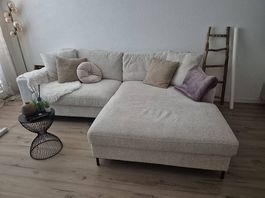 Ecksofa Beige aus Bouclé-Stoff