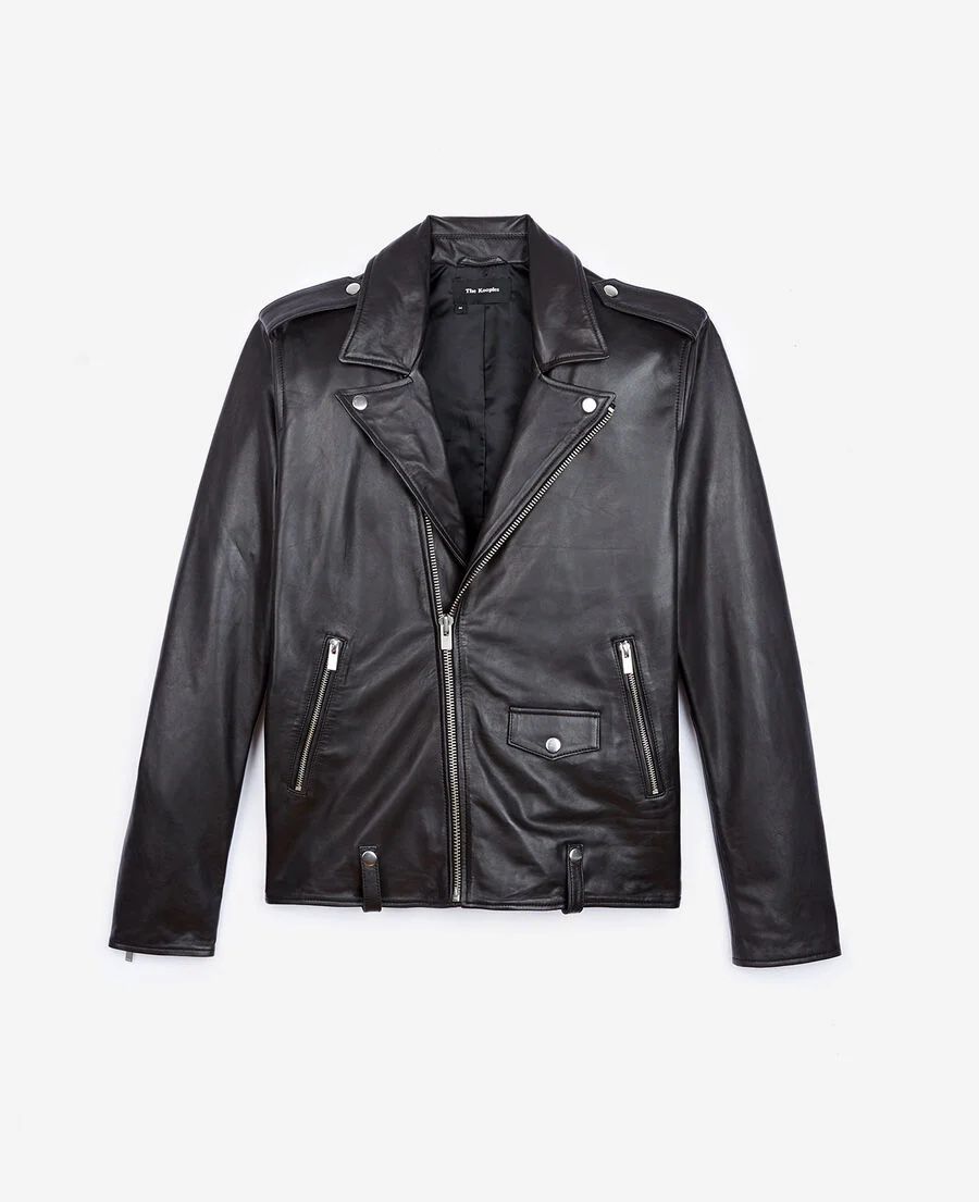 Kooples Giacche: Kooples Schwarze Leder-Bikerjacke, Grösse L – Usato da Zürich venduto da acrossbridges