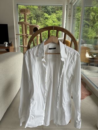 Chemise Z Zegna blanche, taille 41/16, parfait pour l'été!
