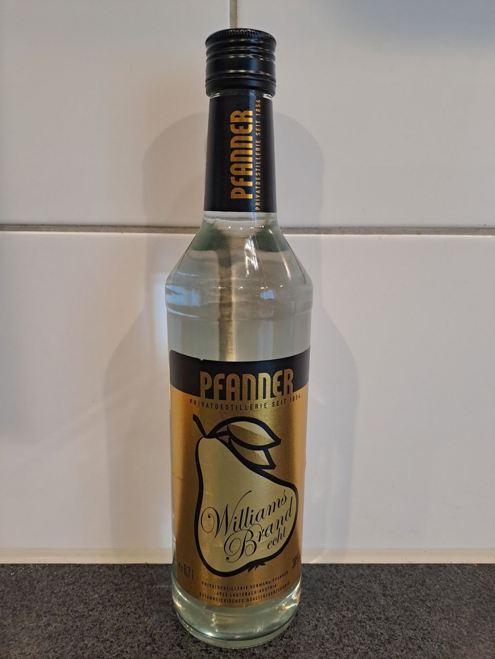 Bevande alcoliche: Alte Flasche Williams Brand von Pfanner – Nuovo e nell'imballaggio originale da Elsau venduto da Kellerraeumung
