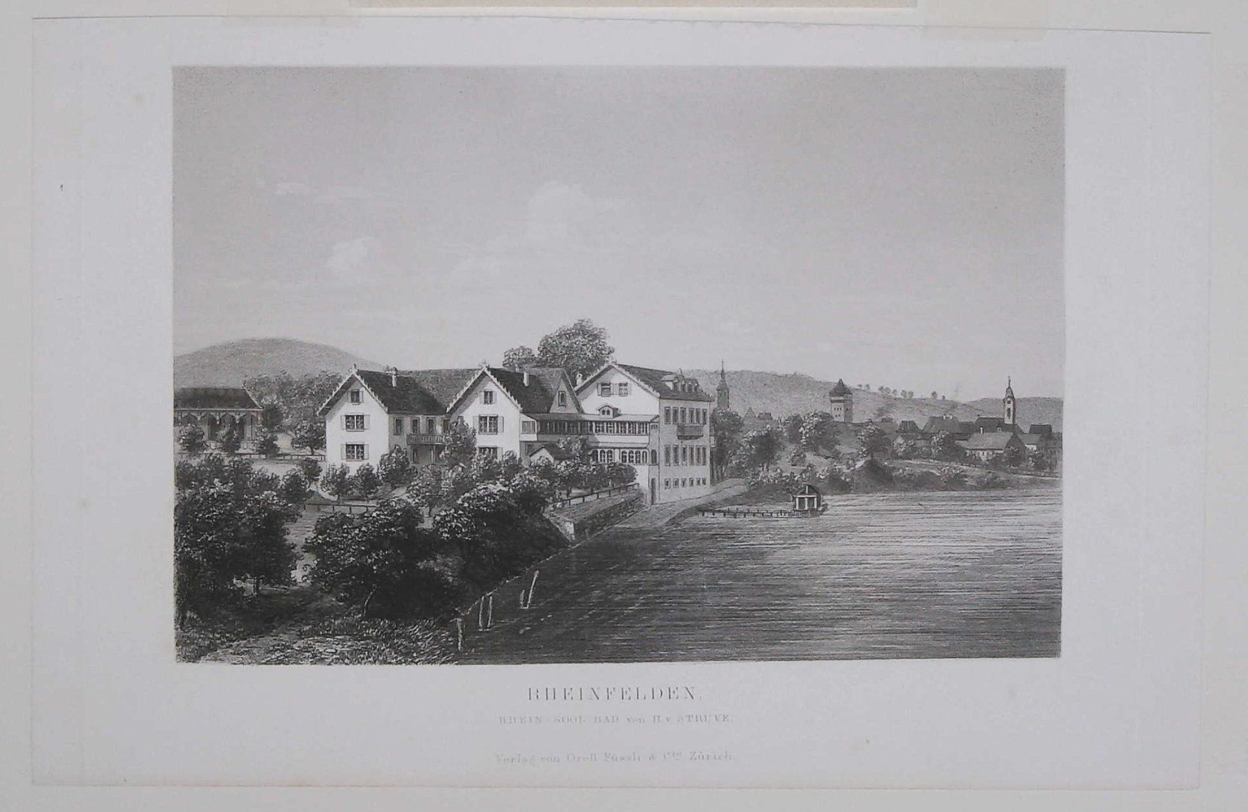Incisioni: Rheinfelden Solbad  Stahlstich 1860 – Usato da Rafz venduto da Helvet32