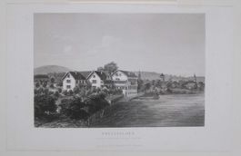 Rheinfelden Solbad  Stahlstich 1860