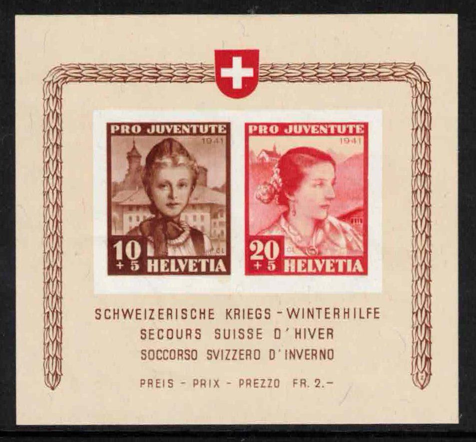Tutti i francobolli: Pro Juventute Block 1941 J98/J99 ** – Nuovo (secondo la descrizione) da Nuglar venduto da Stamp88