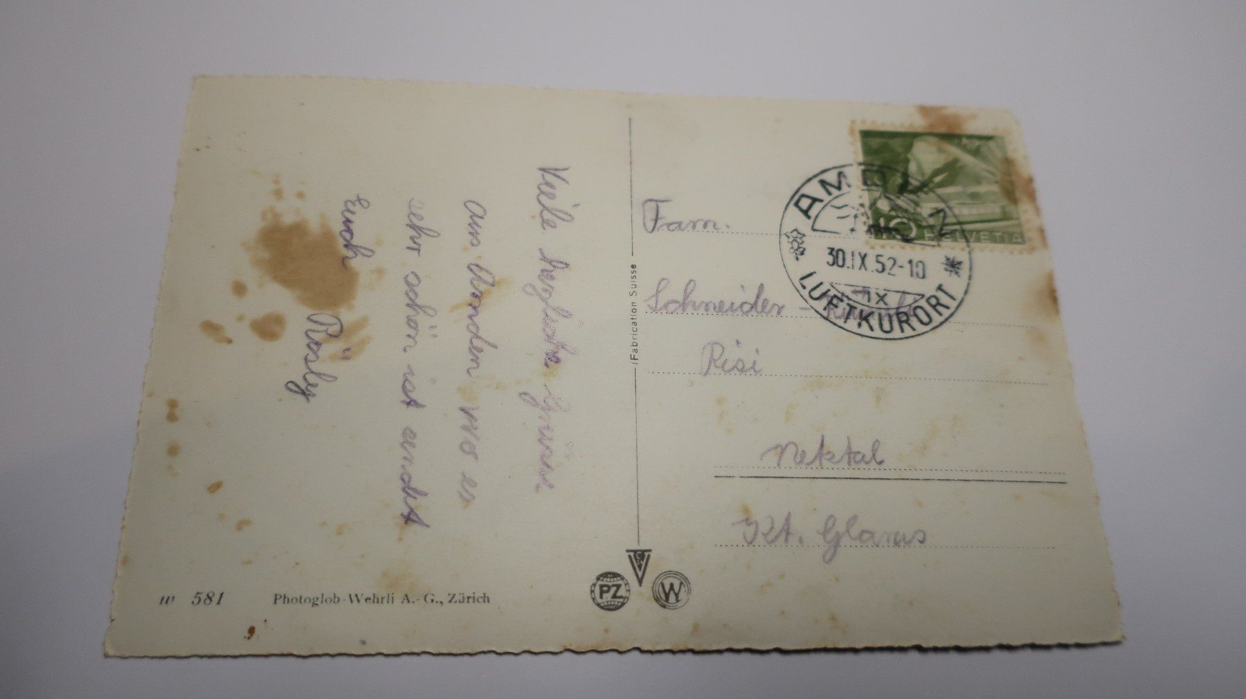 Cartoline postali: Amden mit Mattstock  1952 – Difettoso da Cormoret venduto da Pascalll2001 5
