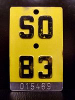 SO 83 VELONUMMER - FAHRRADSCHILD - MOFANUMMER