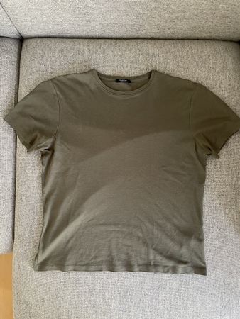 Massimo Dutti - T-Shirt, Baumwolle, Khaki, Gr. M