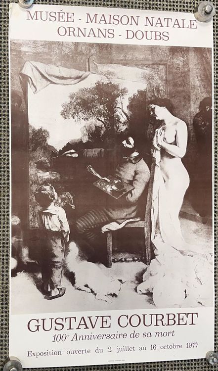 Courbet Gustave Grand Palais 1977 Affiche Originale Exposition