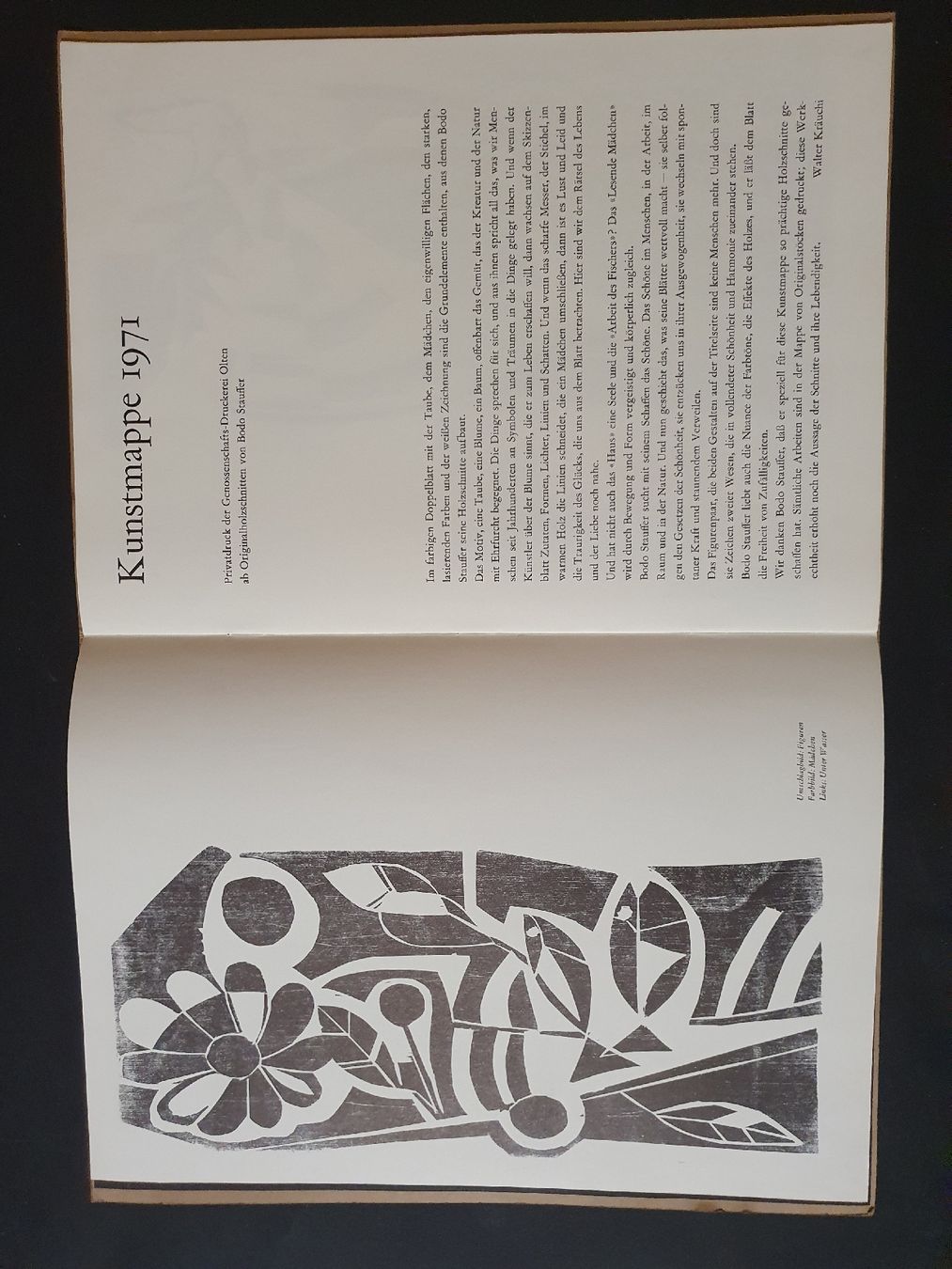 Bücher: Kunstmappe 1971. (Soft cover) Stauffer, Bodo. – Gebraucht aus Les Brenets von SBO56 2