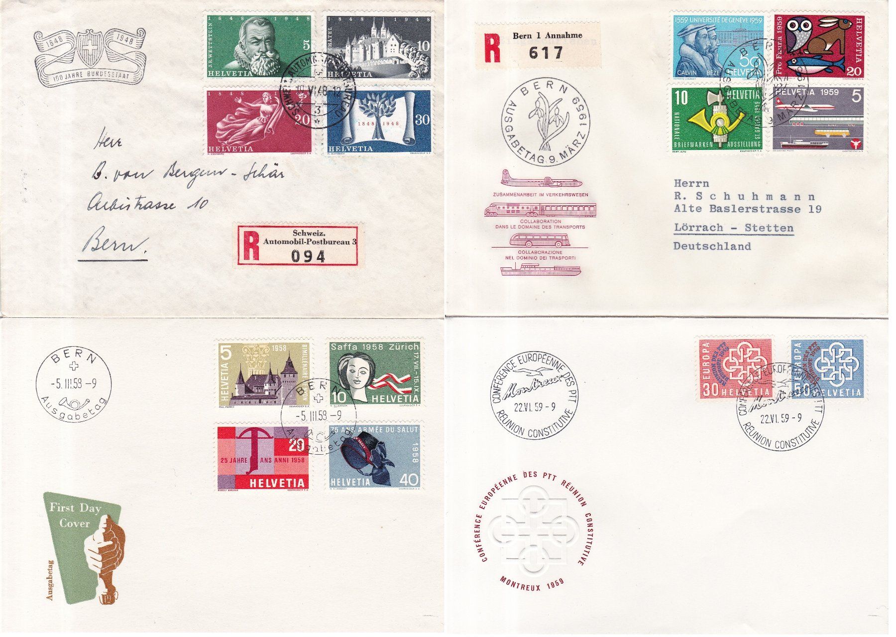 Tutti i francobolli: 30 Stk. Alte CH Briefe, FDCs, Belege – Usato da Münchwilen AG venduto da Nesar 1