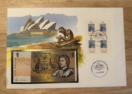 Banknoten Brief aus Australien 1 Dollar 