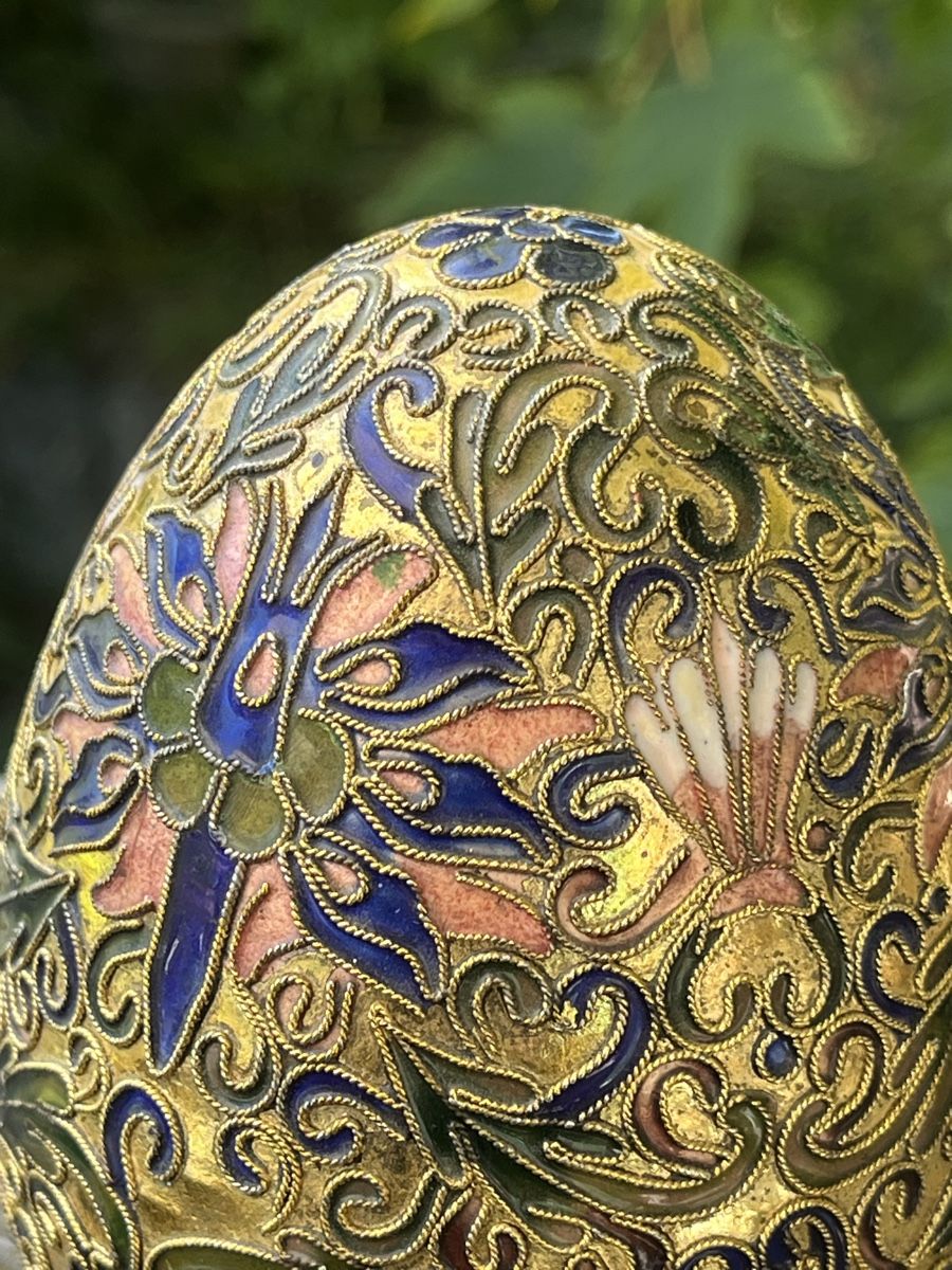 Sculture & Statue: Grosses Cloisonne Ei Emailmalerei – Usato da Wiesenberg venduto da swissantik 6