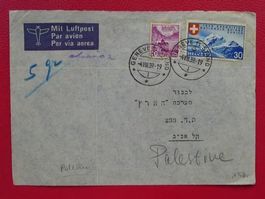 1939: Brief von GENF nach PALESTINA (ISRAEL) Nr.224+203