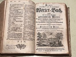 wörter buch, deutsch französisch , halle 1767, pergament