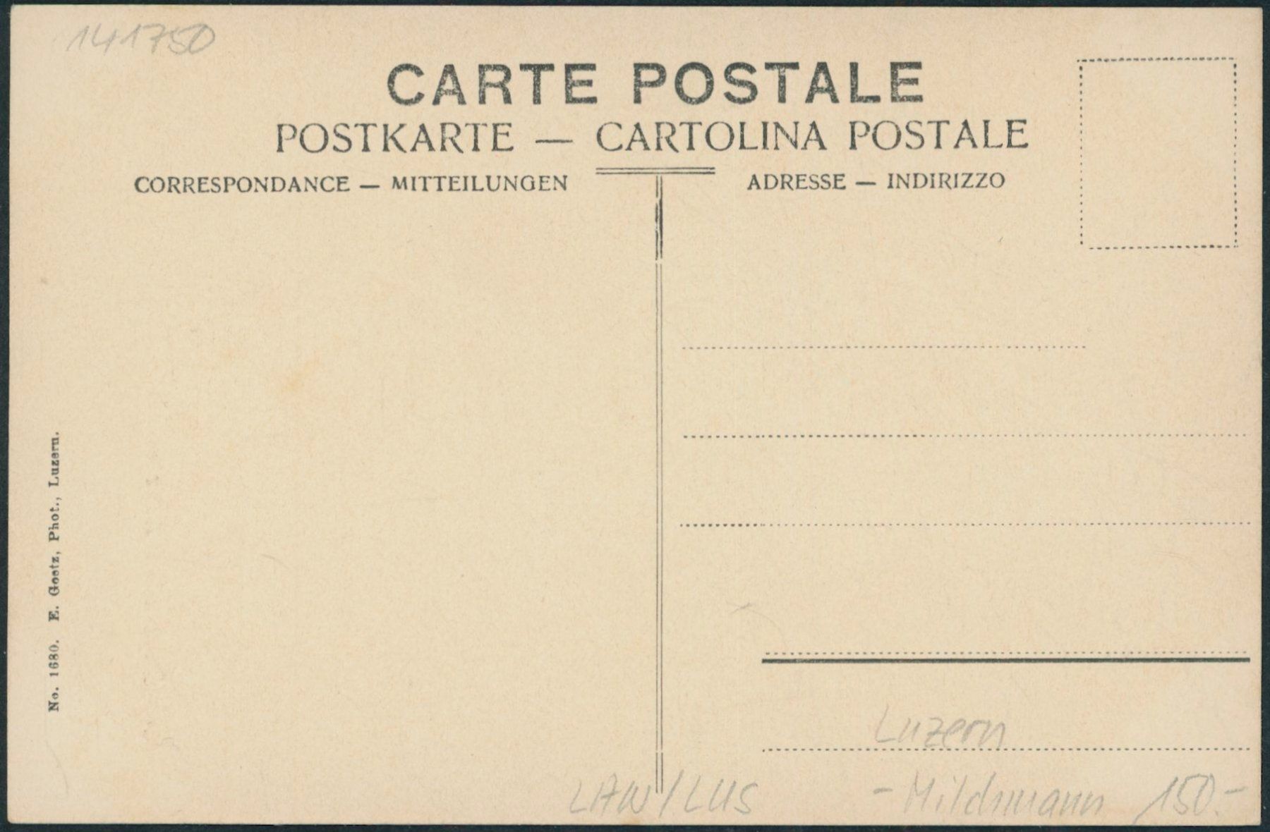 Cartoline postali: LUS Luzern – Nuovo (secondo la descrizione) da Schindellegi venduto da dormay 1