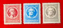 DEUTSCHLAND SOWJET ZONE THÜRINGEN GOETHE SCHILLER 1945**