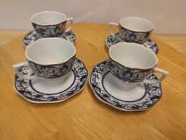 Service tasses et sous-tasses Belle Epoque 4 pièces