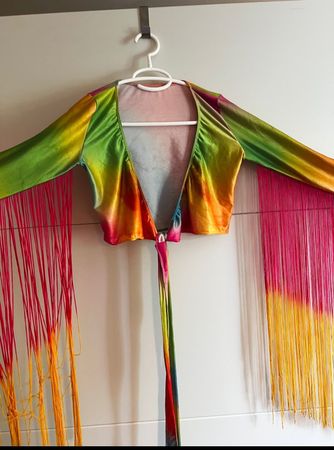 LONG SLEEVE - Festival top  Rainbow fringes