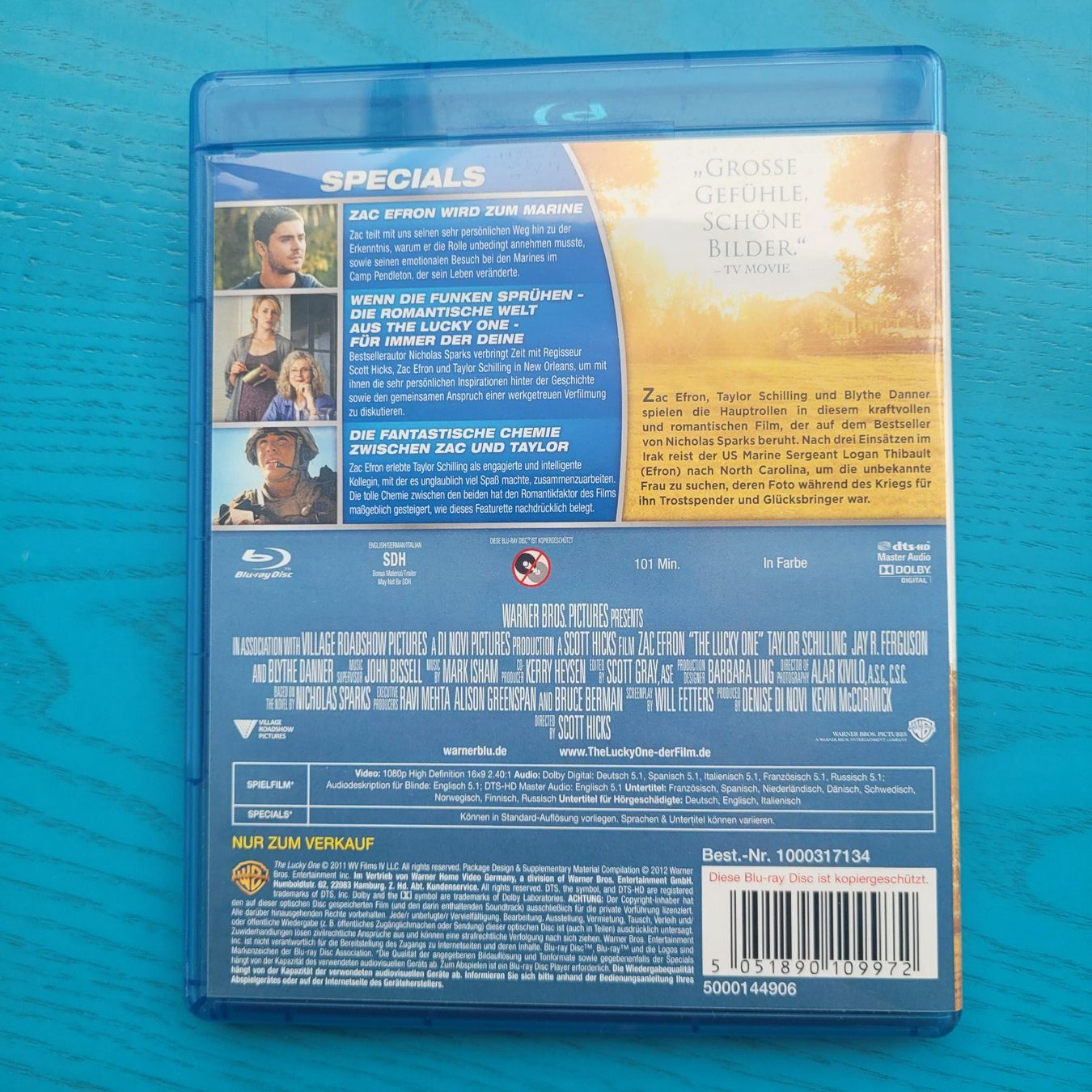Tutti i DVDs: The Lucky One- Zac Efron / Blu ray – Usato da SCHÜBELBACH venduto da CoKaHa 1