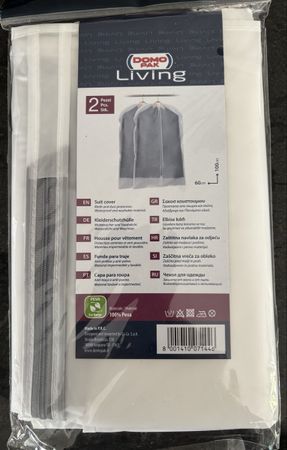 4 Housses de protection pour vêtement, DOMO PAK, 60x100cm