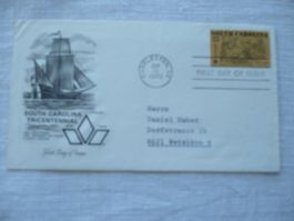 USA 1970 1 FDC South Carolina Tricentennial
