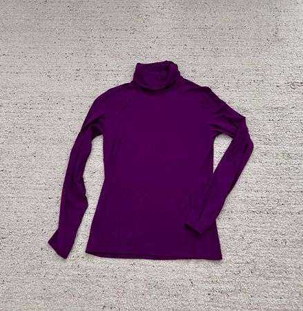 Comma Rolli Rollkragenpullover lila langarm 