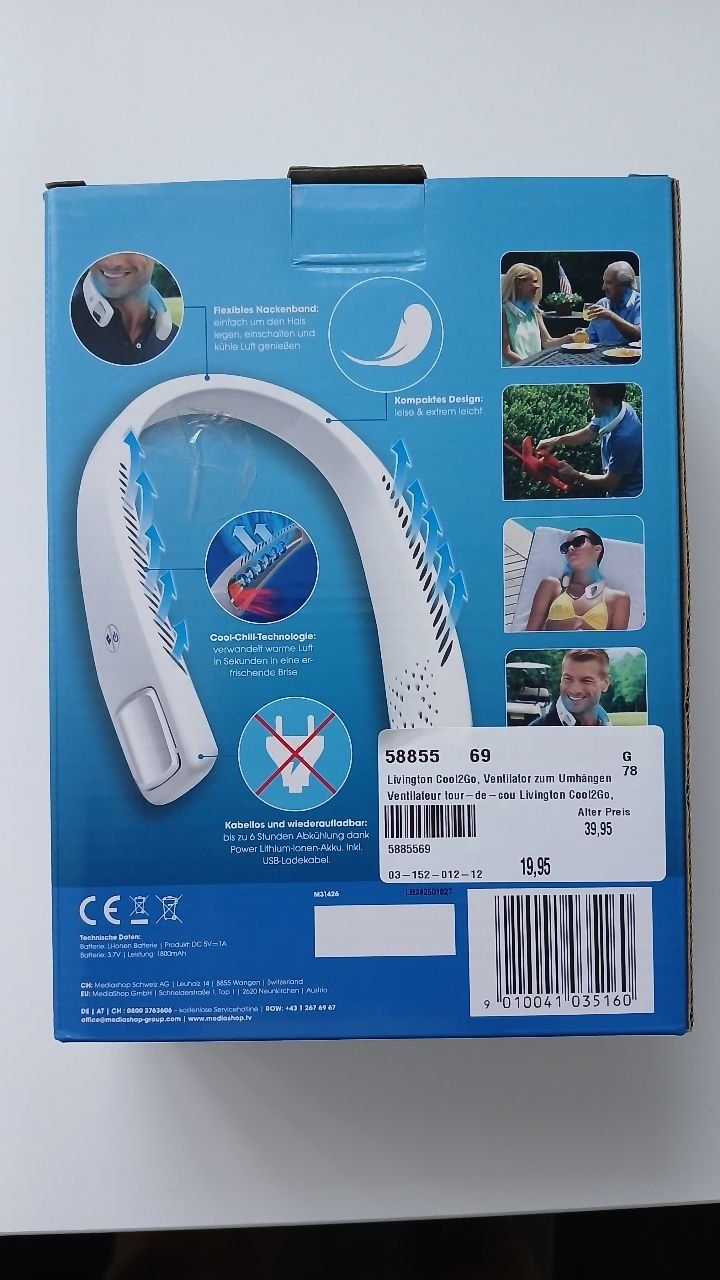 Livington Ventilateurs: Cool2Go Livington Nackenkühler Gesichtsventilator Ventilator – Neuf avec emballage d'origine à Mauensee par toyoveilside 1